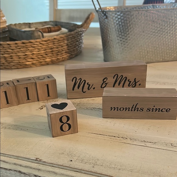 Countdown Block Set for Anniversary/Wedding- Black and Tan - Picture 3 of 3